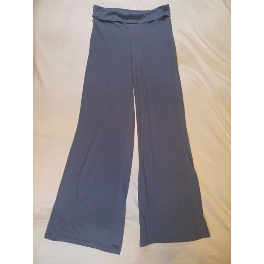 LA Glow Slate Blue Foldover Waist Flare Lounge Pants - Size S